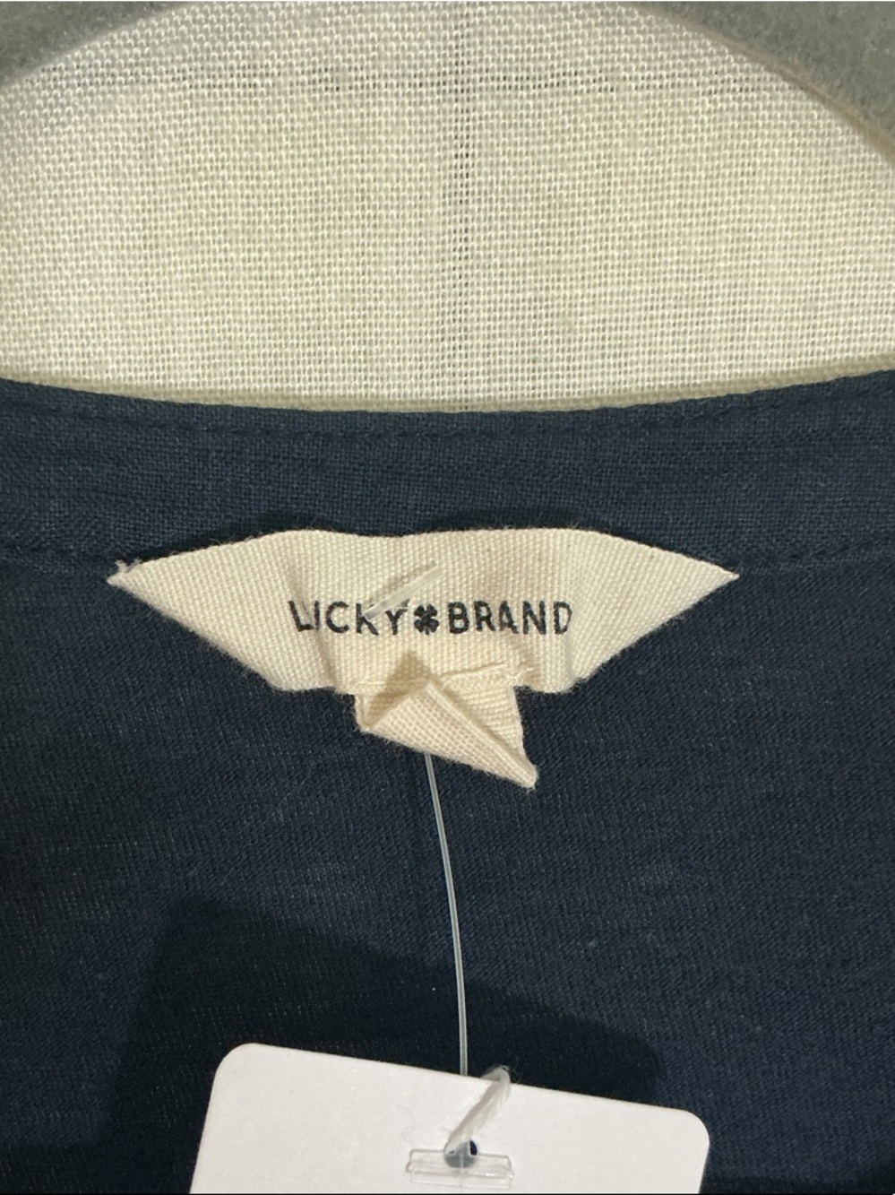 Lucky Brand Navy Short-Sleeve Henley Button-Front Top - Picture 2 of 5